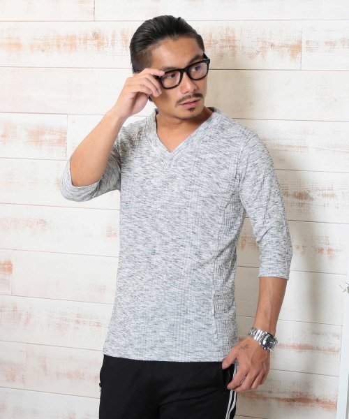 ｖネックテレコ７分袖ｔシャツ 7分袖 Tシャツ メンズ 七分袖 ｖネック ティーシャツ ジギーズショップ Jiggys Shop Magaseek