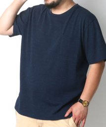 MARUKAWA(大きいサイズのマルカワ)/大きいサイズ 杢ポケット付き 半袖Tシャツ/ネイビー