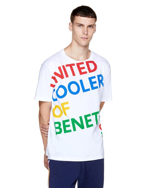 BENETTON (mens)(ベネトン（メンズ）)/ビッグロゴ半袖Tシャツ・カットソーJCC/ホワイト
