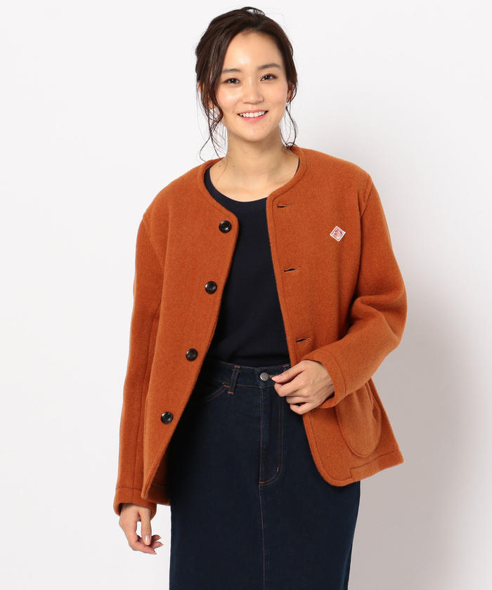 【DANTON/ダントン】WOOL MOSEER ノーカラーコート (JD-8903 WOM)