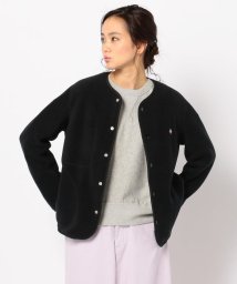 FREDY&GLOSTER(フレディアンドグロスター)/【DANTON/ダントン】FLEECE ノーカラーショート丈ブルゾン (JD－8911)/ブラック