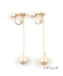 cream dot(クリームドット)/上品に揺れるダブルコットンパールピアス/イヤリング/ゴールド