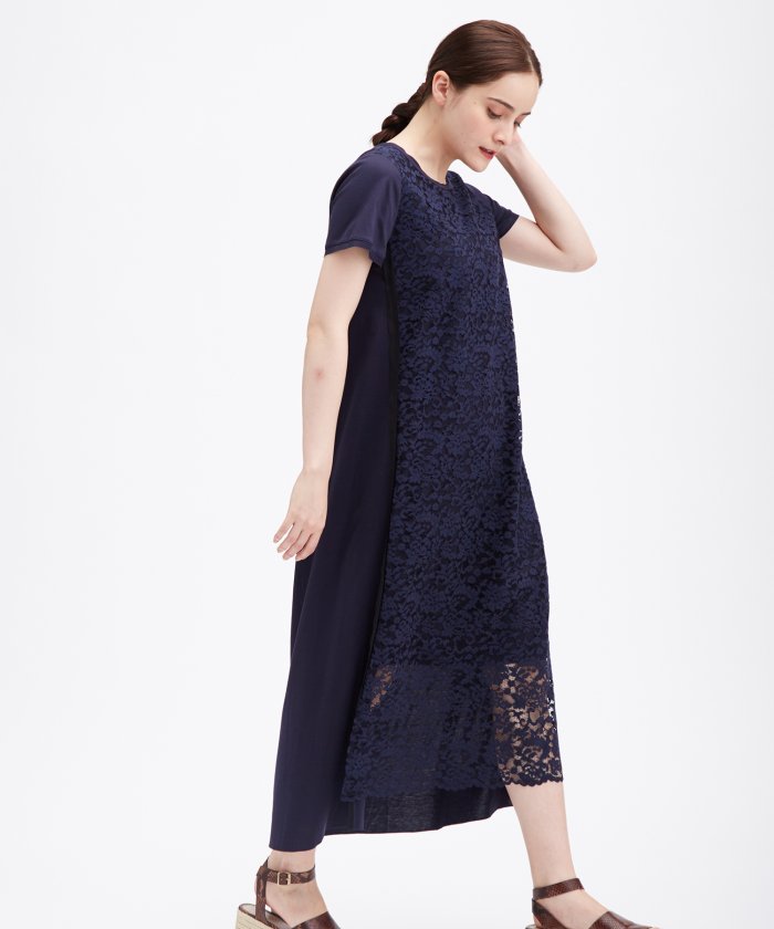 セール 65 Off レース切り替えワンピース ランバンオンブルー Lanvin En Bleu Magaseek