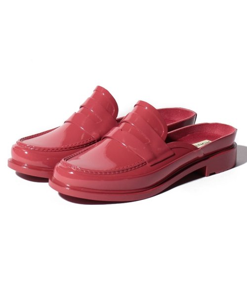 HUNTER(ハンター)/【訳あり】【国内正規品】BACKLESS GLOSS PENNY LOAFER/レッド