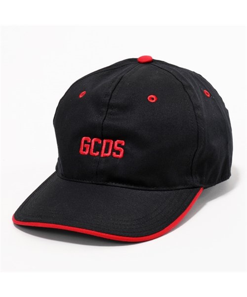GCDS(ジーシーディーエス)/CC94U010026 ベースボールキャップ 帽子 コットン ロゴ刺繍 BLACK ユニセックス メンズ/BLACK
