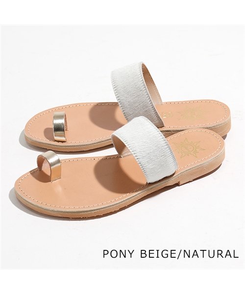 HELIOS SANDALS(ヘリオスサンダル)/HE8 0019 レザー フラットサンダル サムリングサンダル カラー3色 レディース/BEIGE