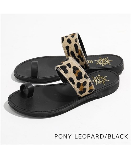 HELIOS SANDALS(ヘリオスサンダル)/HE8 0019 レザー フラットサンダル サムリングサンダル カラー3色 レディース/LEOPARD