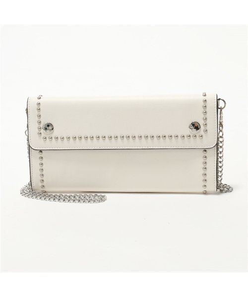 J&M DAVIDSON(ジェイアンドエム　デヴィッドソン)/10132N 7314 0150 TRAVEL POUCH WITH STUDS レザー トラベルケース ショルダーウォレット レディース/オフホワイト