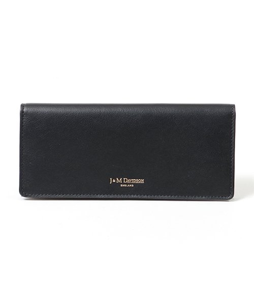 J&M DAVIDSON(ジェイアンドエム　デヴィッドソン)/10170 7314 9990 PLAIN FLAP WALLET 二つ折り長財布 BLACK ユニセックス/BLACK