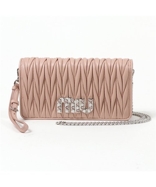 Mini Bandoliera Matelasse 5dh029 2bsq F0ygu マトラッセ レザー ショルダーバッグ ポシェット Orchidea ミュウミュウ Miumiu Magaseek