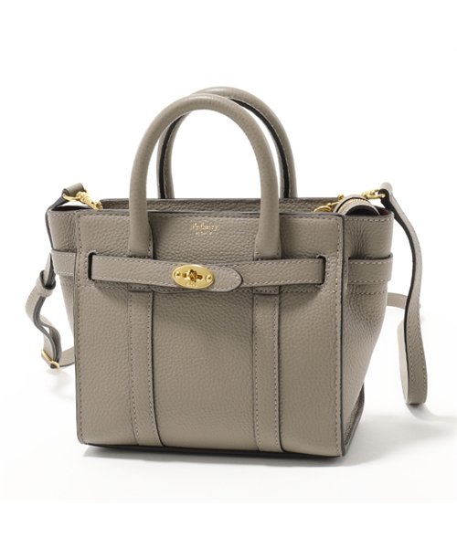 Rl5476 5 D646 Micro Zipped Bayswater ベイズウォーター レザー ハンドバッグ ショルダーバッグ Solid Grey マルベリー Mulberry Magaseek