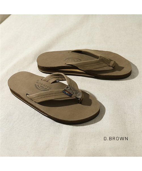 RAINBOWSANDALS(レインボーサンダル)/302 ALTS0 レザー トングサンダル ビーチ サンダル ビーサン カラー4色 メンズ /D.BROWN