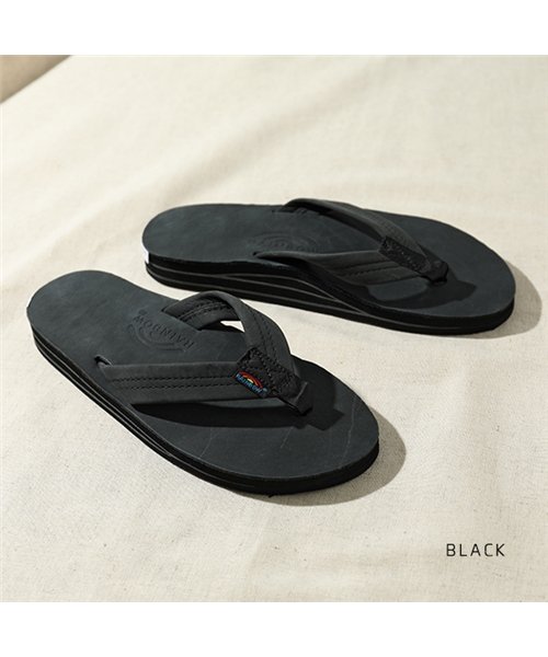 RAINBOWSANDALS(レインボーサンダル)/302 ALTS0 レザー トングサンダル ビーチ サンダル ビーサン カラー4色 メンズ /BLACK