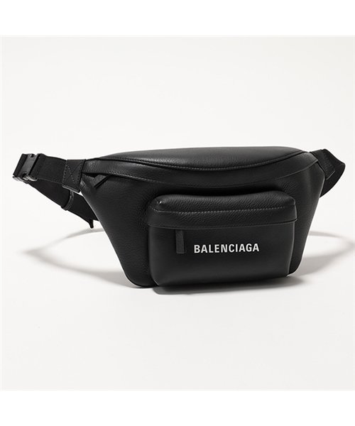 BALENCIAGA(バレンシアガ)/552375 DLQ4N 1000 エブリデイ ロゴ ベルトバッグ レザー ボディバッグ BLACK ユニセックス メンズ/BLACK