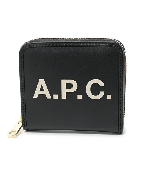 A.P.C.(アーペーセー)/APC PUAAJ F63227 compact morgane LZZ ラウンドファスナー ミニ財布 二つ折り NOIR ユニセックス レディース/BLACK
