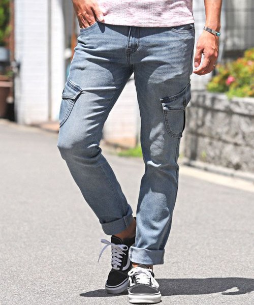 セール 15 Off デニムカーゴパンツ カーゴパンツ メンズ スキニー デニム ラグスタイル Luxstyle Magaseek