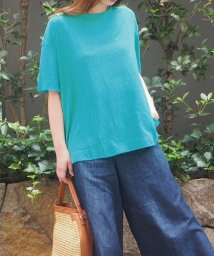 INTERPLANET(インタープラネット)/LINEN100クルーネックBIG T/エメラルド