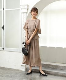 coen(coen)/【WEB限定 手洗いできる】ウォッシャブルバックリボンスラブフリルブラウス/BEIGE