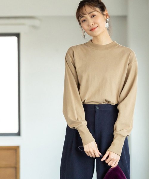 coen(coen)/【WEB限定】USAコットンクルーネックカットソー#/BEIGE