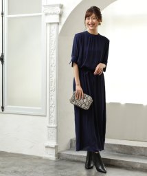 coen(coen)/【WEB限定 手洗いできる】ウォッシャブルスラブマキシワンピース/NAVY