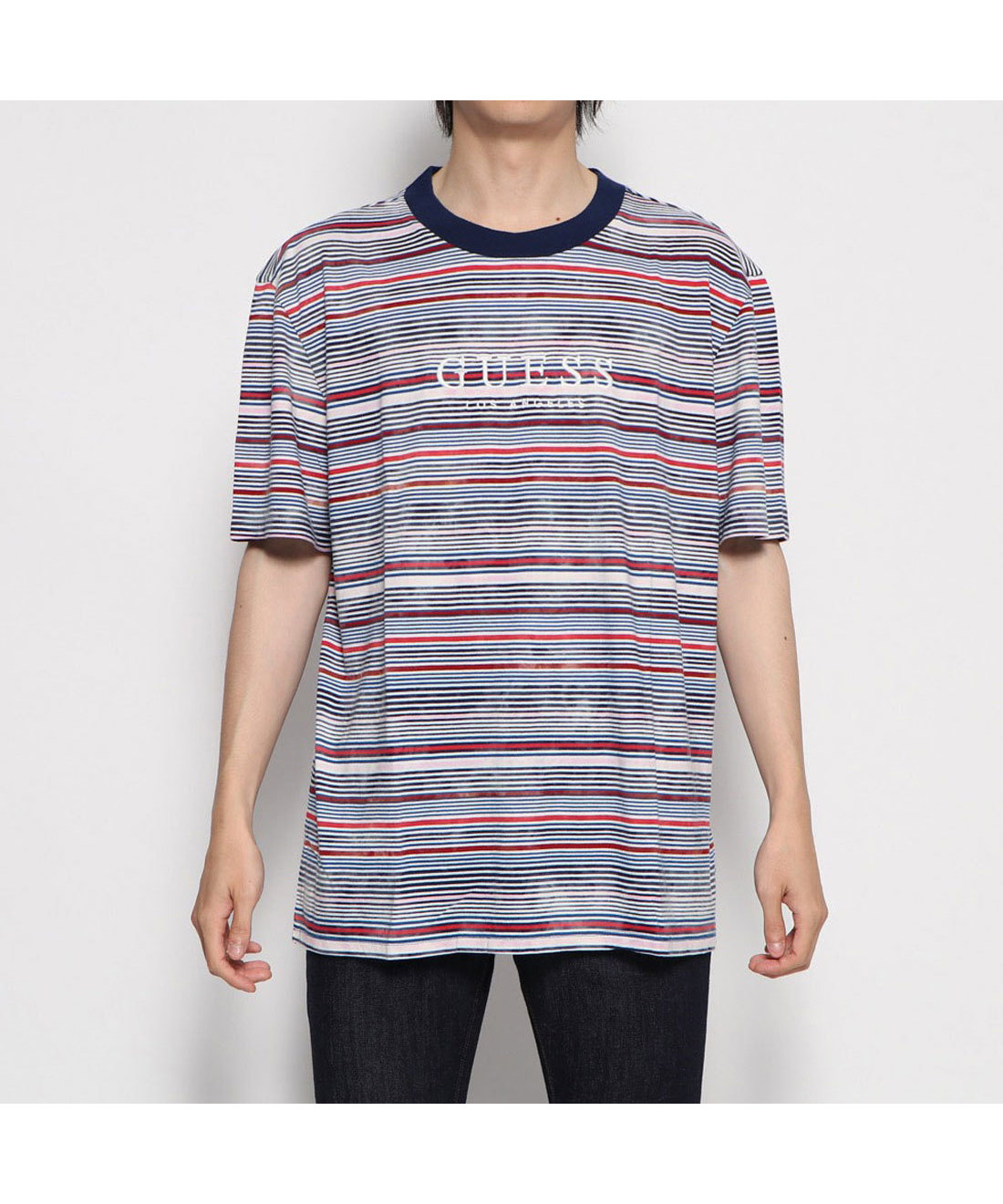 guess multi stripe tee