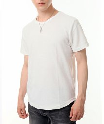 TopIsm(トップイズム)/ラウンドカット2重織Tシャツ/ホワイト
