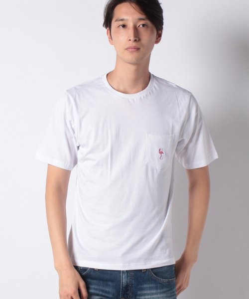 クーポン ワンポイント フェルト刺繍 ポケット リゾート 半袖tシャツ マルカワ Marukawa Magaseek