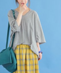 osharewalker(オシャレウォーカー)/『ゆるっとシンプルVネックTシャツ』/杢グレー