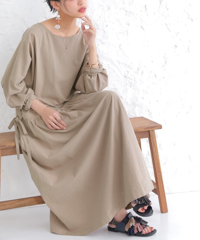 クーポン セール 5 Off 風合いコットンロングワンピース オシャレウォーカー Osharewalker Magaseek