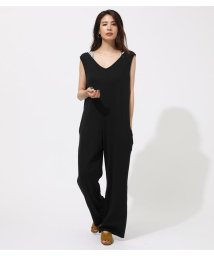 AZUL by moussy(アズールバイマウジー)/RIB SLEEVELESS ALL IN ONE/BLK