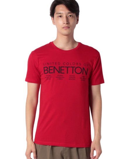 BENETTON (mens)(ベネトン（メンズ）)/ロゴTシャツ・カットソー/レッド