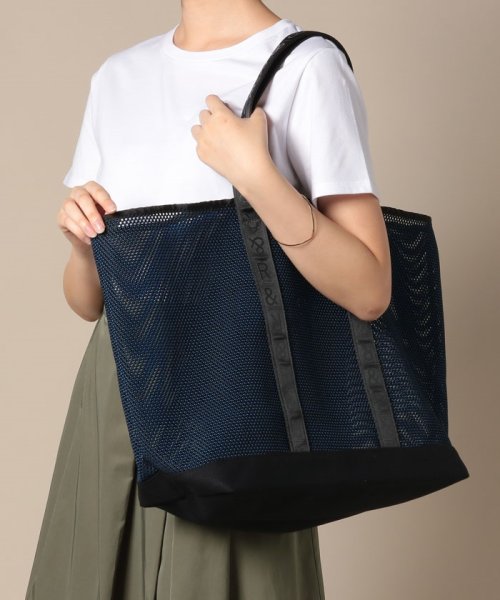 russet(ラシット)/Two Color Mesh Tote【&R】(T－116－WEB)/ブルー
