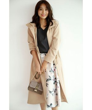 JUSGLITTY ジャスグリッティー フード付ロングブルゾン 雑誌掲載商品  