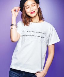 GeeRA(ジーラ)/レディシルエットデザインTシャツ      /レースホワイト