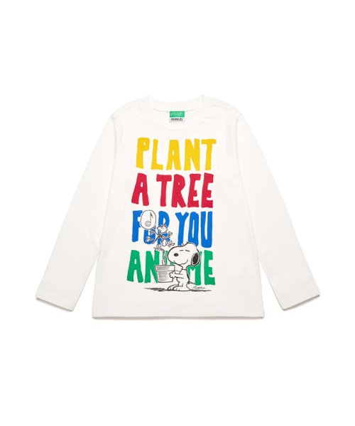 BENETTON (UNITED COLORS OF BENETTON BOYS)(ユナイテッド　カラーズ　オブ　ベネトン　ボーイズ)/【スヌーピーコラボ】コラボTシャツ・カットソー/オフホワイト