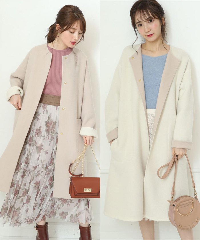 Apuweiserコート 美人百花2月号舞川あいくさん着用カラーリバーシブルコート フェミニン ガーリ アーバン キャリア カジュアル等テイスト別 ファッション通販サイト 特集 セール 福袋