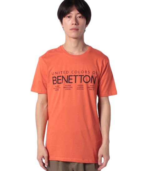 BENETTON (mens)(ベネトン（メンズ）)/ロゴTシャツ・カットソー/オレンジ