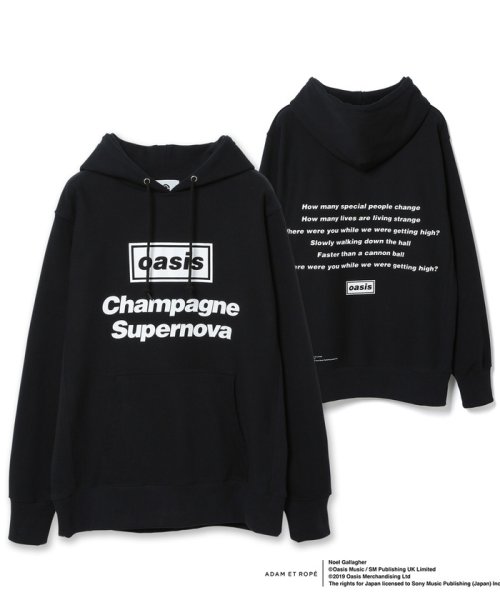 ADAM ET ROPE'(アダム　エ　ロペ)/【oasis for ADAM ET ROPE'】SONG LYRICS PARKA/UNISEX/ブラック系（04）