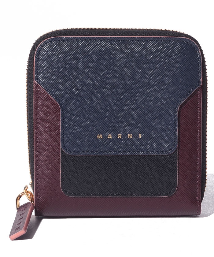 【MARNI】2つ折り財布/VANITOSI【NIGHT BLUE+BLACK+WINE】