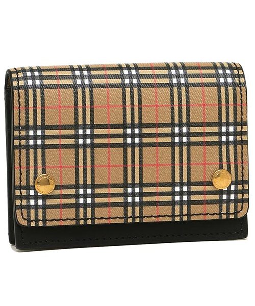 BURBERRY(バーバリー)/バーバリー カードケース レディース BURBERRY 4077862 70450 ブラック ベージュ/ブラウン/ブラック