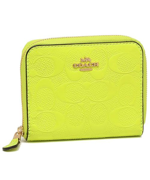 コーチ 折財布 アウトレット レディース Coach F Imbcg 蛍光 イエロー コーチ Coach Magaseek