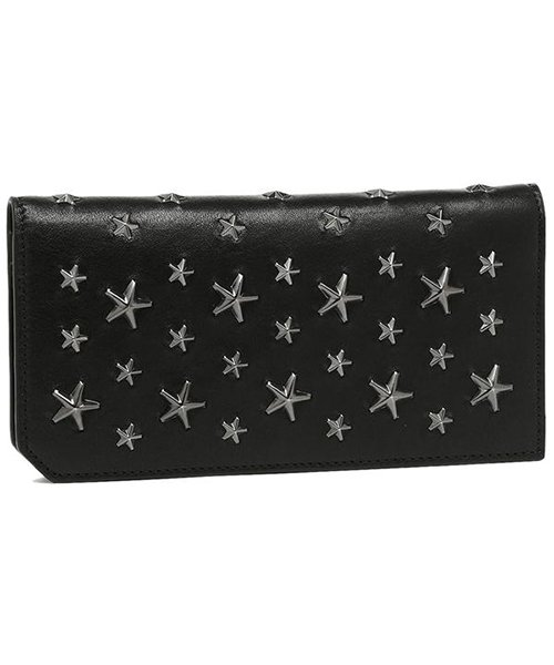 セール ジミーチュウ 長財布 メンズ スタースタッズ Jimmy Choo Cooper Long Wallet ブラック ガンメタル ジミーチュウ Jimmy Choo Magaseek