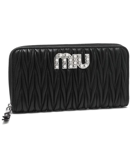 MIUMIU(ミュウミュウ)/ミュウミュウ 長財布 レディース MIU MIU 5ML506 2BSQ F0002 ブラック/ブラック