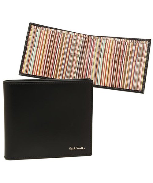 ポールスミス 折財布 メンズ Paul Smith 42 Amulti 79 ブラック マルチカラー ポールスミス Paul Smith Magaseek