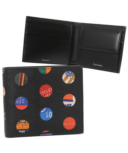 ポールスミス 折財布 メンズ Paul Smith 43 0042 79 ブラック マルチカラー ポールスミス Paul Smith Magaseek