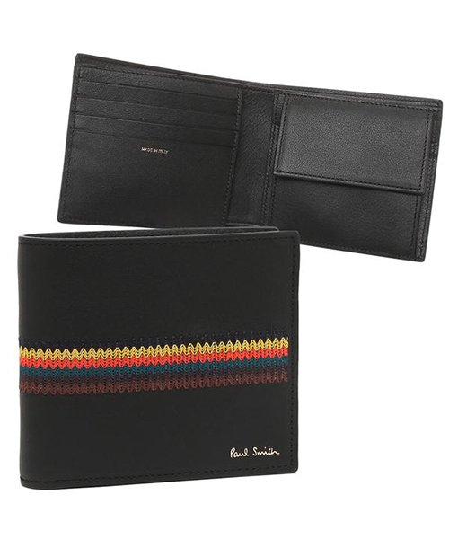 Paul Smith(ポールスミス)/ポールスミス 折財布 メンズ PAUL SMITH 4833 A40191 79 ブラック/ブラック/マルチ