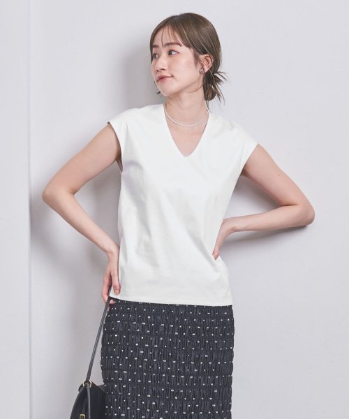 UNITED ARROWS(ユナイテッドアローズ)/UBCB C DOUBLE Vネック Tシャツ 2/WHITE