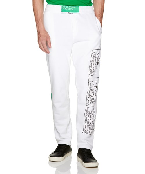 BENETTON (mens)(ベネトン（メンズ）)/【セットアップ対応商品】【スヌーピーコラボ】ロゴスウェットパンツJCC/ホワイト