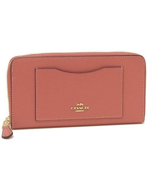 COACH(コーチ)/COACH 財布 アウトレット コーチ F54007 クロスグレインレザー アコーディオン ジップウォレット 長財布/ローズペタル