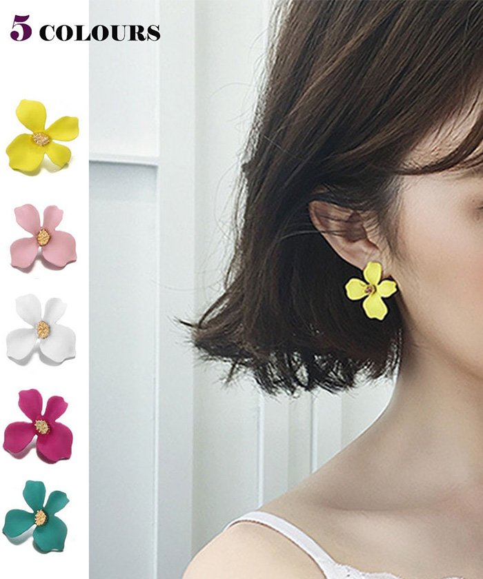 セール フラワー ピアス アクセサリー レディース 花 ピアス 二次会 結婚式 ジュエリー 大ぶり ピア ミニミニストア Miniministore Magaseek
